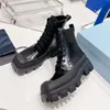 Herbst und Winter 2022 Freizeitschuhe Designer Martin Stiefel mit dicken Sohlen und dickem Absatz Lefushoes Leder-Kurzstiefel mit quadratischem Kopf für Jungen und Mädchen