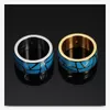 Anillos de boda Clásico azul pulido con anillo de acero inoxidable de cerámica Banda de regalos para mujeres y hombres