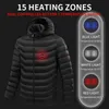 Men's Jackets designer 15 Areas Heated Jacket Usb Women's Winter Outdoor Electric Heating Warm Sports Thermal Coat Clothing Heatable U1BT