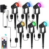 2/4/6pcs Landscape Lights 10W Waterproof LED Garden Spotlights RGB Chip Outdoor Lawn Patio Pathway Spotlight IP65 Lamp