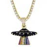 Pendentif Colliers Mode Glacé UFO Collier Arrivée Micro Pavé Cubique Zircon Hommes Hip Hop Bijoux Pour Cadeau