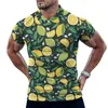Polos męski żółty cytrynowy nadruk swobodne koszulki zielone wapno owocowe koszula polo mężczyzn