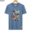 Lyxig herrdesigner-tröja 4-färgsbroderade bokstäver med korta ärmar i bomull som säljer exklusiva märkeskläder M-3XL