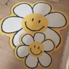 Carpet Ins Sunflower Rug Круглый спальня кровати плюшевые одеяло коврик милый Smiley Non Slip Korea Girl Heart Room Декор 221104