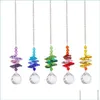 Décorations de jardin Décorations de jardin Suncatcher Carillons éoliens en cristal Pendentif coeur fait à la main Sun Light Catcher Fenêtre Rideau de mariage Dhm4H