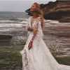 Abiti da sposa scintillanti Star A Line Abiti da sposa con scollo a V profondo Abiti da sposa Boho da spiaggia Nuovi abiti da festa di nozze