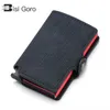 Wallets BISI GORO 2022 Wallet New RFID Blocking Slim Card Holder PU Single Aluminum Box Business Hasp Card Case Slim Wallet T221104