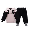 2022 Winter New Children's sets Baby Cartoon Clothes Cute Suit for Boys and Girls Plush Thickened Cotton Clothing Hooded Top Pants 2PCS Suit