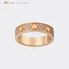 Designer Rings Love Ring Band Diamond Pave Wedding Ring Silver Women/Men Luxury Jewelry Titanium Steel Gold-Plated Never Fade Not Allergic 215821238575853