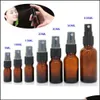 Packing Bottles 5100Ml Beauty Empty Amber Glass Bottles Essential Oil Mist Spray Container Case Refillable Travel Drop Delivery Offi Dhviz