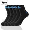 Chaussettes pour hommes 5 paires/lot marque hommes sport coton respirant course basket mâle haute qualité confortable hommes