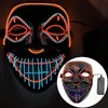 UPS Designer Glowing Masque Halloween Décorations Glow Cosplay Masques Coser Matériau PVC LED Lightning Femmes Hommes Costumes pour adultes à la maison