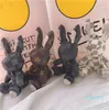 Key Rings Animal Rabbit Keyrings Pu Leather Rhinestone Chains Rings Jewelry