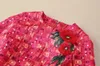 Vestido informal cuello redondo de manga corta suelto bordado con cuentas bordadas vestidos jacquard