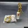 Verpackungsflaschen 5 ml mattierte runde Röhre Ding-Flasche Auto hängen pro goldene Schnur Farbe Lanyard Glas Anhänger Drop Lieferung Büro Sc Dhyig