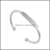 Bracelet Bracelet Unisexe Simple C Forme Bracelet D'ouverture En Acier Inoxydable Peut Être Gravé Logo Nom Lettres Personnalisé Jewelrybangle Dr Dhmgz