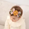 Haarschmuck Born Head Flower Baby Mädchen Haarbänder Perlen Stirnband Kleinkind Mädchen Nylon Gummibänder Künstliche Blumen Weich