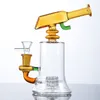 Toptan 3 Renkli Hookahs Sidecar Boyun Suyu Cam Bong Mini Küçük Yağ Dab Teçhizatlar 14mm Eklem Sigara Aksesuarları Kase ile 4mm kalınlığında WP2288