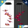 Other Home Decor Other Home Decor Led Solar Power Changeable Light Waterproof Colorf Butterfly Wind Chime Lamp For Homes Outdoor Gar Dhp5R