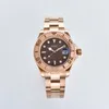 Rose gold diamond watches stainless steel bezel day date 40 mm automatic mechanical watch man watch