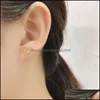 Stud Stud Enosola 925 Sterling Sier Minimalist White Zircon Sun Pattern Geometric Earrings For Women Bohemian Trendy Party Jewelry D Dhqwk