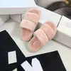 New Fashion Slippers Deluxe Designer Sandals Wool Leather Beach Shoes Outdoor Anti slip Warm keeping Letter Slip on Thick Sole Rubber Jelly 36-40