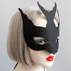 Maschera mezza faccia uccello nero Gioielli per capelli in stile gotico Maschere per uccelli manuali in maschera di Halloween Accessori per feste per spettacoli teatrali