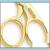 Scissors Factory Stainless Goldplated Crane Scissors Cross Stitch Embroidery Thread Cutter Variety Nose Hair Beauty Household Shar 5 Dhfb5