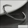 Bangle Bangle Vintage Mönster Armband Bangles For Men Pseras Hombre Titanium Steel Armband Jewelry SS161 Bangle Drop Delivery DHA1O