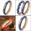 Pulglela bangle ujoy cloisonne chinês cor requintada bulbanzelas shinestones esmalte jóias de moda de alta qualidade presente de aniversário dro dhz9w