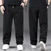 Men's Pants Plus Size Casual Men's Summer Thin Style Ice Silk Black Sports Trousers Mens Straight Baggy