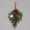 Decorative Flowers Christmas Creative Decoration Rattan Circle Wreath Tree Door Wall Hanging Scene Layout Window Pendant Pendulum