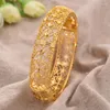 Bangle ANNAYOYO 4Pcs/lot Ethiopian Africa Gold Color Bangles For Women Flower Bride Bracelet African Wedding Jewelry Middle East Items