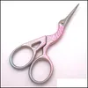 Craft Tools Handmade Diy Grooming Scissors For Needlework Golden Pink Small Stork Sewing Tool 20220613 D3 Drop Delivery Home Garden Dh32R