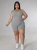 Byxor plus storlek kvinnor kl￤der jumpsuits sommar en bit kl￤der stretch sexig tr￤ning jumpsuit shorts grossist bulk droppe