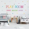 Wall Stickers Colored Pattern Play Room Sticker Kids Rooms Bedroom Decorations Wallpaper English Proverbs Mural Removable