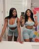 Women's Tracksuits Sexy Sheer Mesh Solid Shorts Tracksuit Women 2022 Summer Tank Crop Top Skinny See Through Club Party Two Piece Set Outfit