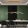 Kroonluchters Nordic LED Kroonluchter Moderne Restaurant Hanglamp Gouden Zwarte Bar Eettafel Kamer Home Decor Designer Binnenverlichting