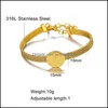 Bangle Bangle Religious Saint Benedict Medal Charm San Benito Bracelets Bangles For Women Gold Color rostfritt st￥ltr￥d smycken Dr DHCRP