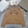 Pulls pour femmes Designer Nouveau Automne Hiver Milan Runway À Capuche À Manches Longues Haut De Gamme Jacquard Cardigan Tops Y2HP