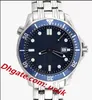 Relógio masculino automático Mechical Blue Dial 007 moldura de cerâmica james bond aqua masculino relógios master preto aço inoxidável relógios masculinos relógios de pulso caixa original