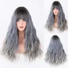 Synthetic Wigs Hair Wig Wavy Curly Long Curly Hair with Bangs and Breathable Natural Wig