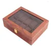 箱の男性10グリッド木製ディスプレイケースジュエリーコレクションストレージホルダーボックス