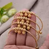 Bangle 4Pcs/lot Ethiopian Africa Dubai Gold Color Fine Bangles For Girl Women Bride Bracelet Wedding Jewelry Middle East Items