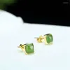 Stud Earrings Selling Natural Handcarved 925silver Gufajin Mosaic Jasper Studs Fashion Jewelry Accessories Men Women Luck Gifts7690489