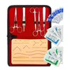 Kits d'art d'ongles, Kit de formation à la Suture, coussin de pratique pour l'utilisation de la peau, ensemble de ciseaux et d'aiguilles de chirurgien, modèle de Silicone Trai Q8k1