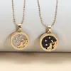 Jour et nuit signe du zodiaque collier pour femmes 12 Constellation pendentif perles chaîne tour de cou femme anniversaire bijoux carte en carton