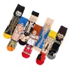 Chaussettes pour hommes Tendance Hommes Personnalité Lutte Motif Coton Loisirs Sports Bas