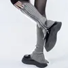 Women Socks Women's Punk Lolita Gothic Style White Knit Long Japanese Y2k Elastic Legs Cover JK Cosplay Accessories
