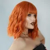 Hair Lace Wigs Dirty Orange Wig Women's Short Air Bangs Medium Long Curly Chemical Fiber Hair Cover